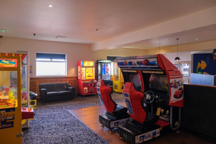 Arcade games located at Cockerham Sands near Garstang