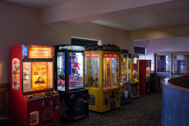 Arcade games at Cockerham Sands near Lancaster